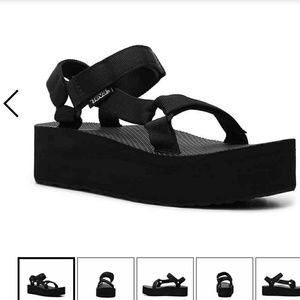 Teva sandals platform black so chic